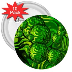 Green Balls  3  Button (10 Pack) by Siebenhuehner