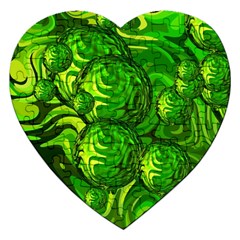 Green Balls  Jigsaw Puzzle (heart) by Siebenhuehner