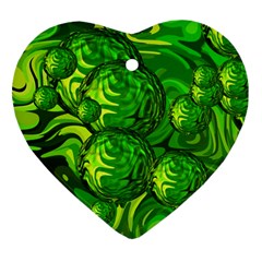 Green Balls  Heart Ornament (two Sides) by Siebenhuehner