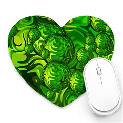 Green Balls  Mouse Pad (heart) by Siebenhuehner