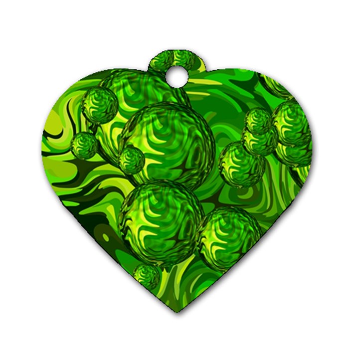 Green Balls  Dog Tag Heart (Two Sided)