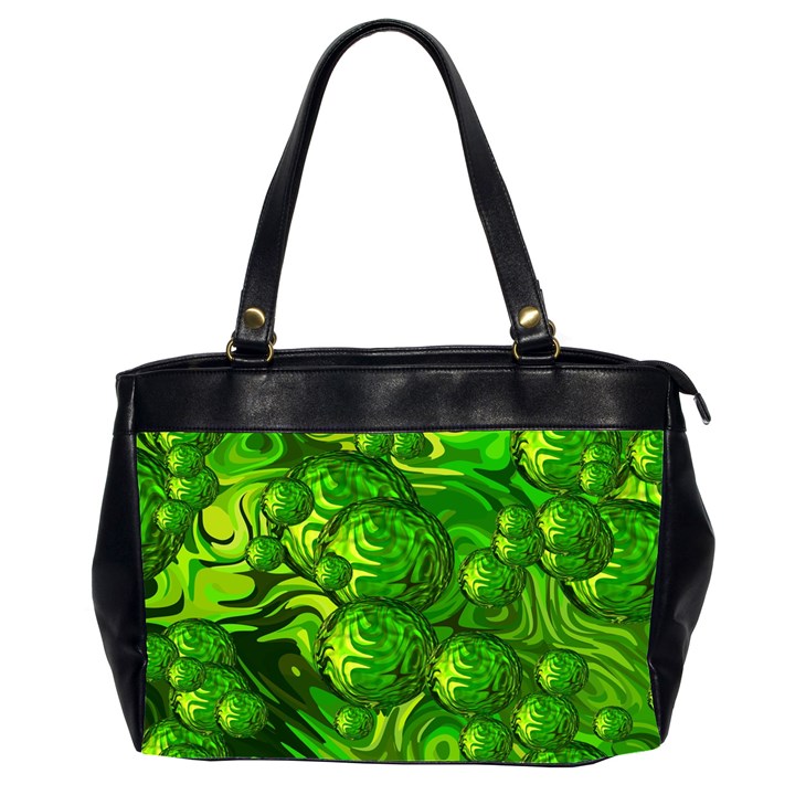 Green Balls  Oversize Office Handbag (Two Sides)