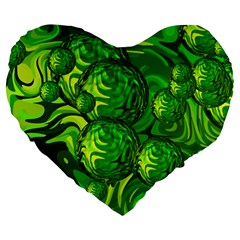 Green Balls  19  Premium Heart Shape Cushion by Siebenhuehner