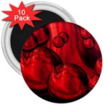 Red Bubbles 3  Button Magnet (10 pack) Front