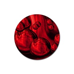 Red Bubbles Drink Coasters 4 Pack (round) by Siebenhuehner