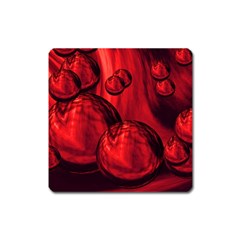 Red Bubbles Magnet (square) by Siebenhuehner