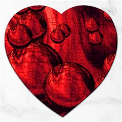 Red Bubbles Jigsaw Puzzle (heart) by Siebenhuehner