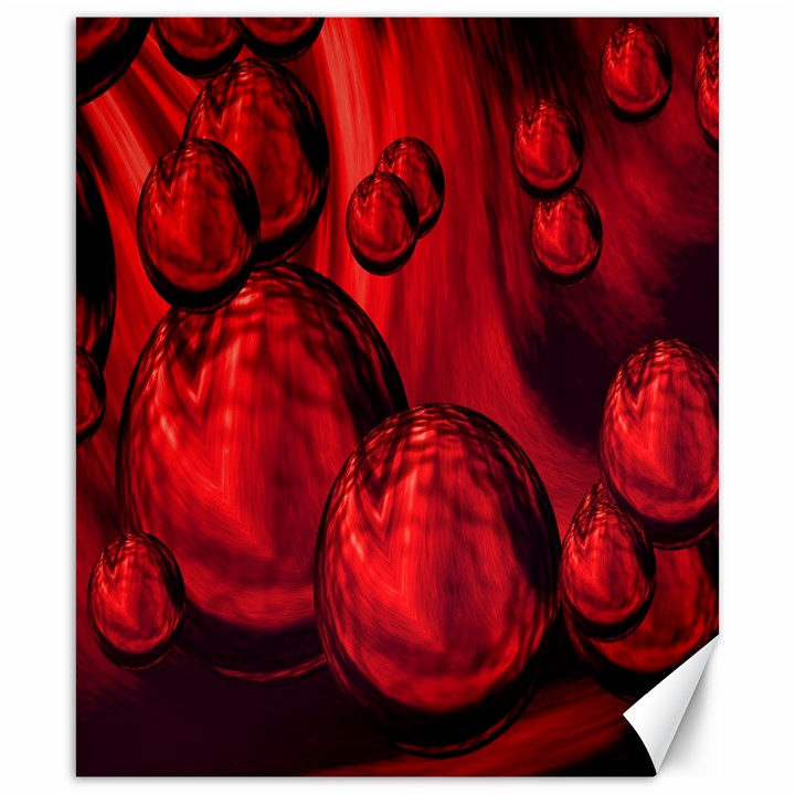 Red Bubbles Canvas 20  x 24  (Unframed)