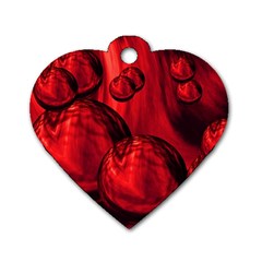 Red Bubbles Dog Tag Heart (one Sided)  by Siebenhuehner