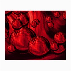 Red Bubbles Glasses Cloth (small, Two Sided) by Siebenhuehner