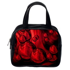 Red Bubbles Classic Handbag (one Side) by Siebenhuehner