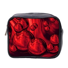 Red Bubbles Mini Travel Toiletry Bag (two Sides) by Siebenhuehner