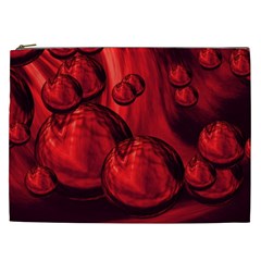 Red Bubbles Cosmetic Bag (xxl) by Siebenhuehner