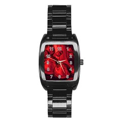 Red Bubbles Men s Stainless Steel Barrel Analog Watch by Siebenhuehner