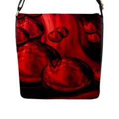 Red Bubbles Flap Closure Messenger Bag (large) by Siebenhuehner