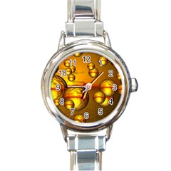 Sunset Bubbles Round Italian Charm Watch by Siebenhuehner