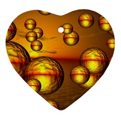 Sunset Bubbles Heart Ornament by Siebenhuehner