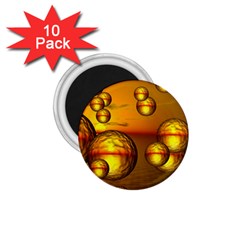 Sunset Bubbles 1 75  Button Magnet (10 Pack) by Siebenhuehner