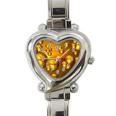 Sunset Bubbles Heart Italian Charm Watch  by Siebenhuehner