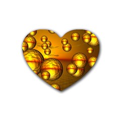 Sunset Bubbles Drink Coasters 4 Pack (heart)  by Siebenhuehner