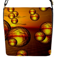 Sunset Bubbles Flap Closure Messenger Bag (small) by Siebenhuehner