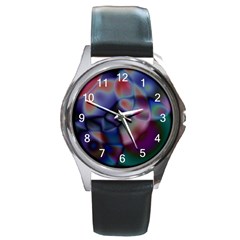 Multi-colour Round Metal Watch (silver Rim)