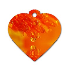 Waterdrops Dog Tag Heart (two Sided)