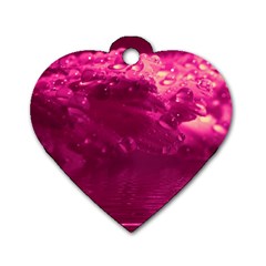 Waterdrops Dog Tag Heart (two Sided)