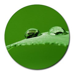 Waterdrops 8  Mouse Pad (round) by Siebenhuehner