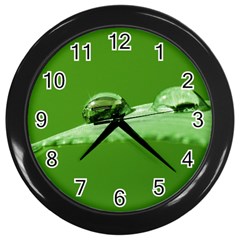 Waterdrops Wall Clock (black) by Siebenhuehner