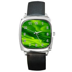 Green Square Leather Watch by Siebenhuehner