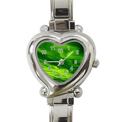 Green Heart Italian Charm Watch  by Siebenhuehner