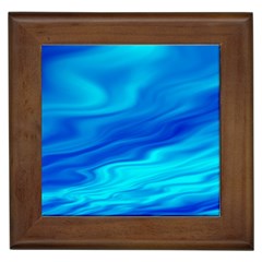 Blue Framed Ceramic Tile by Siebenhuehner