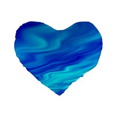 Blue 16  Premium Heart Shape Cushion  by Siebenhuehner