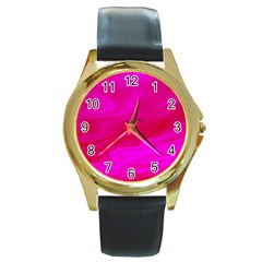 Design Round Metal Watch (gold Rim)  by Siebenhuehner