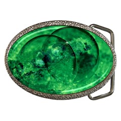 Green Bubbles Belt Buckle (oval) by Siebenhuehner