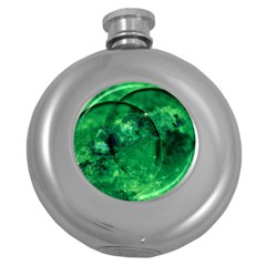 Green Bubbles Hip Flask (round) by Siebenhuehner