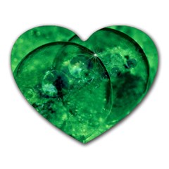 Green Bubbles Mouse Pad (heart) by Siebenhuehner