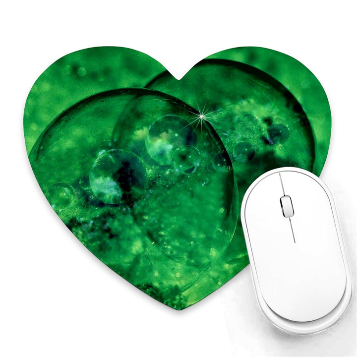 Green Bubbles Mouse Pad (Heart)