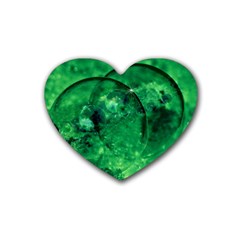 Green Bubbles Drink Coasters 4 Pack (heart)  by Siebenhuehner