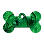 Green Bubbles Dog Tag Bone (One Sided) Front