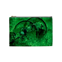 Green Bubbles Cosmetic Bag (medium) by Siebenhuehner