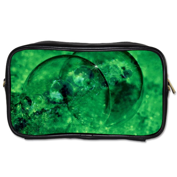 Green Bubbles Travel Toiletry Bag (Two Sides)