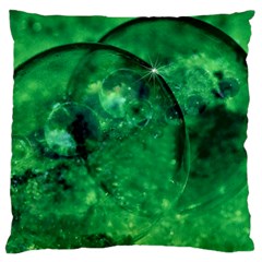 Green Bubbles Large Cushion Case (single Sided)  by Siebenhuehner