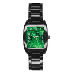 Green Bubbles Men s Stainless Steel Barrel Analog Watch by Siebenhuehner