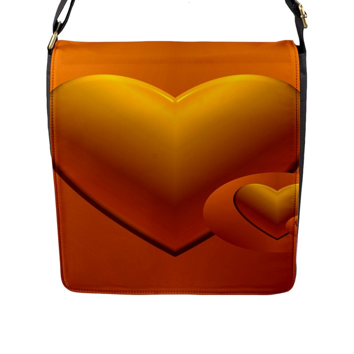 Love Flap Closure Messenger Bag (Large)