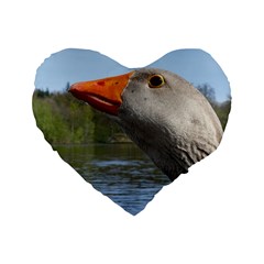 Geese 16  Premium Heart Shape Cushion  by Siebenhuehner