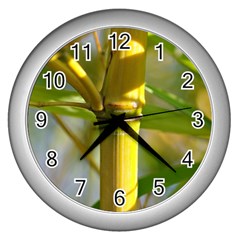 Bamboo Wall Clock (silver) by Siebenhuehner