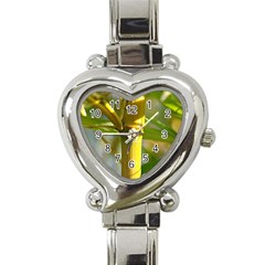 Bamboo Heart Italian Charm Watch  by Siebenhuehner