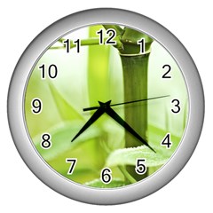 Bamboo Wall Clock (silver) by Siebenhuehner